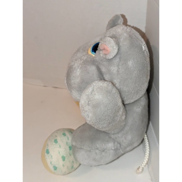 Vintage 1983 Tonka Zoo Babies 12" Grey Hippo Plush Toy Bib Hippopotamus - Picture 4 of 8
